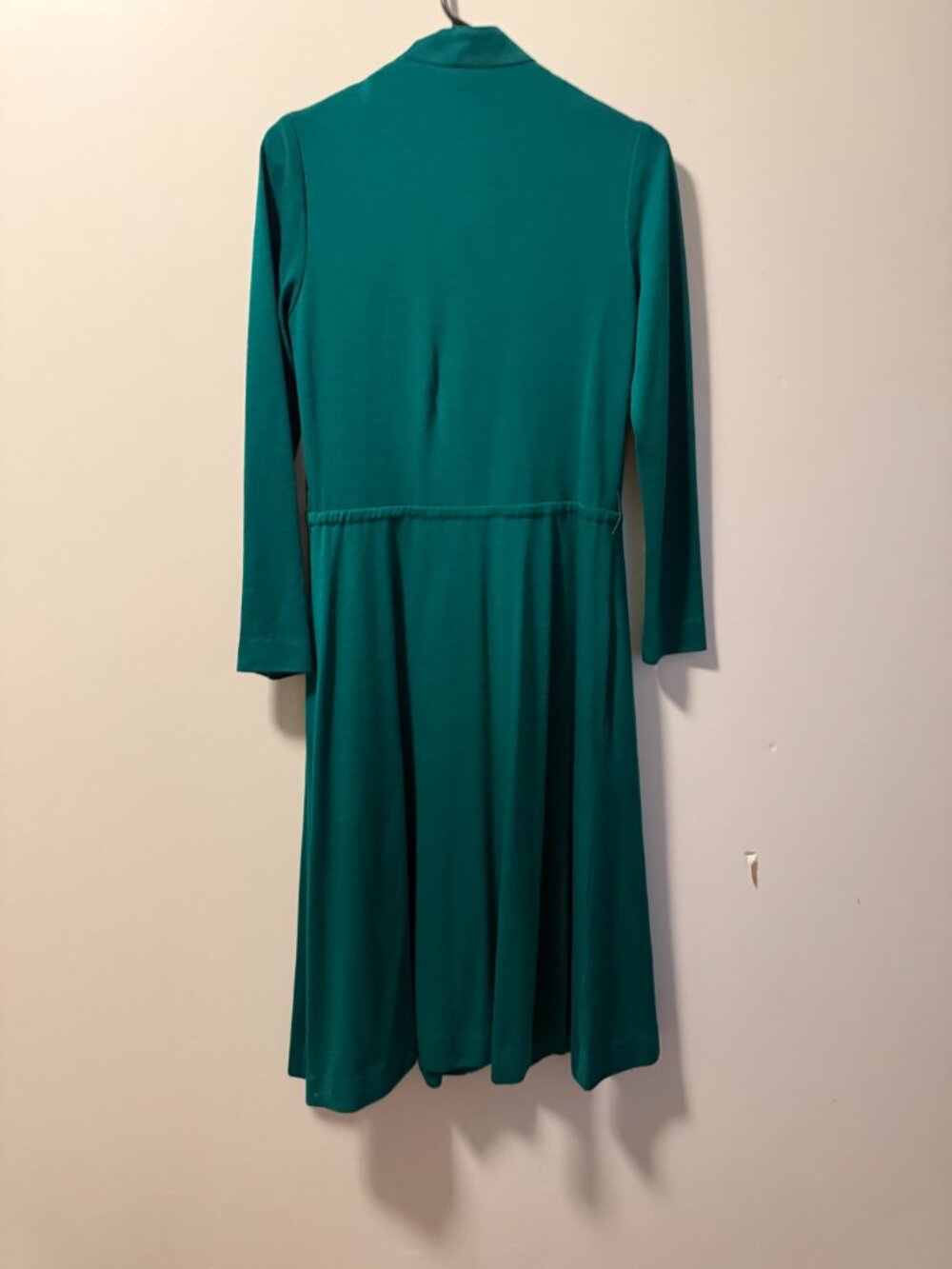 Vintage David Warren New York Green Button Front Shirtdress Midi Sz 10 - Picture 2 of 3